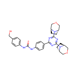 O=C(Nc1ccc(CO)cc1)Nc1ccc(-c2nc(N3[C@H]4CC[C@H]3COC4)nc(N3[C@H]4CC[C@H]3COC4)n2)cc1 ZINC000261086077