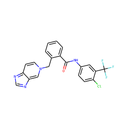 O=C(Nc1ccc(Cl)c(C(F)(F)F)c1)c1ccccc1Cn1ccc2ncnc-2c1 ZINC000100062267