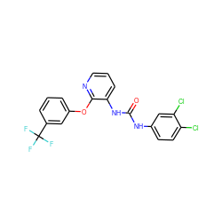 O=C(Nc1ccc(Cl)c(Cl)c1)Nc1cccnc1Oc1cccc(C(F)(F)F)c1 ZINC000095587401