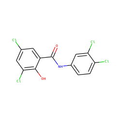 O=C(Nc1ccc(Cl)c(Cl)c1)c1cc(Cl)cc(Cl)c1O ZINC000001081469