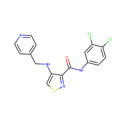 O=C(Nc1ccc(Cl)c(Cl)c1)c1nscc1NCc1ccncc1 ZINC000040401951
