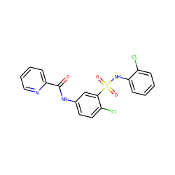 O=C(Nc1ccc(Cl)c(S(=O)(=O)Nc2ccccc2Cl)c1)c1ccccn1 ZINC000015501156