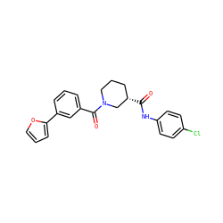 O=C(Nc1ccc(Cl)cc1)[C@H]1CCCN(C(=O)c2cccc(-c3ccco3)c2)C1 ZINC000096272142