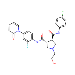 O=C(Nc1ccc(Cl)cc1)[C@H]1CN(CCO)C[C@@H]1C(=O)Nc1ccc(-n2ccccc2=O)cc1F ZINC000058592265