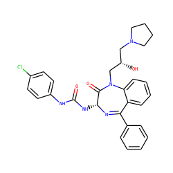 O=C(Nc1ccc(Cl)cc1)N[C@H]1N=C(c2ccccc2)c2ccccc2N(C[C@@H](O)CN2CCCC2)C1=O ZINC000014262571