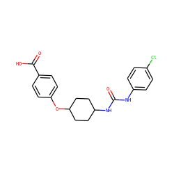 O=C(Nc1ccc(Cl)cc1)NC1CCC(Oc2ccc(C(=O)O)cc2)CC1 ZINC000221593470