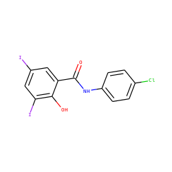 O=C(Nc1ccc(Cl)cc1)c1cc(I)cc(I)c1O ZINC000004014104