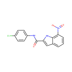 O=C(Nc1ccc(Cl)cc1)c1cc2cccc([N+](=O)[O-])c2[nH]1 ZINC000000114339