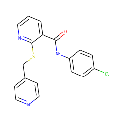 O=C(Nc1ccc(Cl)cc1)c1cccnc1SCc1ccncc1 ZINC000029046757