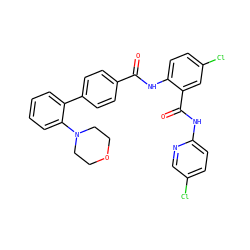 O=C(Nc1ccc(Cl)cc1C(=O)Nc1ccc(Cl)cn1)c1ccc(-c2ccccc2N2CCOCC2)cc1 ZINC000028110422