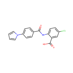 O=C(Nc1ccc(Cl)cc1C(=O)O)c1ccc(-n2cccc2)cc1 ZINC000013260211