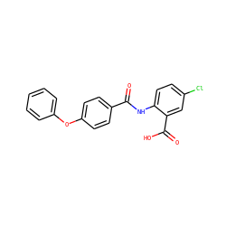 O=C(Nc1ccc(Cl)cc1C(=O)O)c1ccc(Oc2ccccc2)cc1 ZINC000113791823