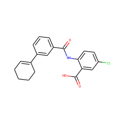 O=C(Nc1ccc(Cl)cc1C(=O)O)c1cccc(C2=CCCCC2)c1 ZINC000113791922