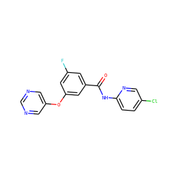 O=C(Nc1ccc(Cl)cn1)c1cc(F)cc(Oc2cncnc2)c1 ZINC000096938946