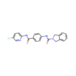 O=C(Nc1ccc(Cl)cn1)c1ccc(NC(=O)N2Cc3ccccc3C2)cc1 ZINC000166459917