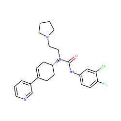 O=C(Nc1ccc(F)c(Cl)c1)N(CCN1CCCC1)[C@H]1CC=C(c2cccnc2)CC1 ZINC000028650206