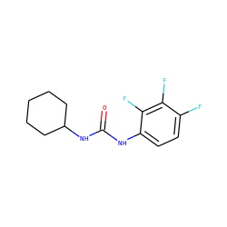 O=C(Nc1ccc(F)c(F)c1F)NC1CCCCC1 ZINC000019074909