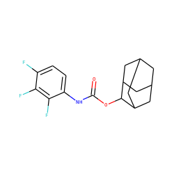 O=C(Nc1ccc(F)c(F)c1F)OC1C2CC3CC(C2)CC1C3 ZINC000072114700
