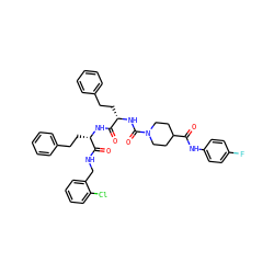 O=C(Nc1ccc(F)cc1)C1CCN(C(=O)N[C@@H](CCc2ccccc2)C(=O)N[C@@H](CCc2ccccc2)C(=O)NCc2ccccc2Cl)CC1 ZINC001772593220
