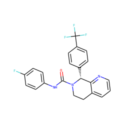 O=C(Nc1ccc(F)cc1)N1CCc2cccnc2[C@H]1c1ccc(C(F)(F)F)cc1 ZINC000043203450