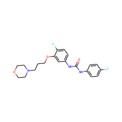 O=C(Nc1ccc(F)cc1)Nc1ccc(F)c(OCCCN2CCOCC2)c1 ZINC000043065412