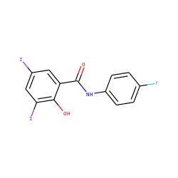 O=C(Nc1ccc(F)cc1)c1cc(I)cc(I)c1O ZINC000028863475