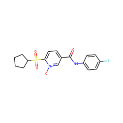 O=C(Nc1ccc(F)cc1)c1ccc(S(=O)(=O)C2CCCC2)[n+]([O-])c1 ZINC000029571613