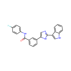 O=C(Nc1ccc(F)cc1)c1cccc(-c2cnc(-c3c[nH]c4ccccc34)[nH]2)c1 ZINC001772654065
