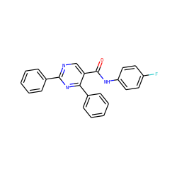 O=C(Nc1ccc(F)cc1)c1cnc(-c2ccccc2)nc1-c1ccccc1 ZINC000001401654