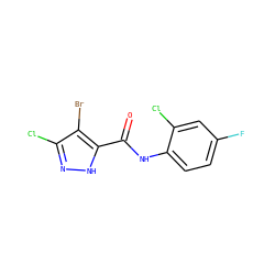 O=C(Nc1ccc(F)cc1Cl)c1[nH]nc(Cl)c1Br ZINC000473107776