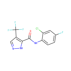O=C(Nc1ccc(F)cc1Cl)c1[nH]ncc1C(F)(F)F ZINC000137134232