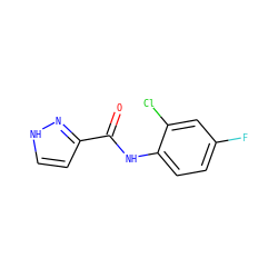 O=C(Nc1ccc(F)cc1Cl)c1cc[nH]n1 ZINC000146713654