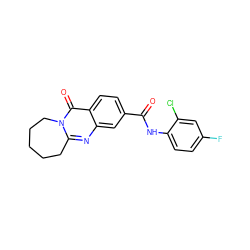 O=C(Nc1ccc(F)cc1Cl)c1ccc2c(=O)n3c(nc2c1)CCCCC3 ZINC000003645861