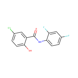 O=C(Nc1ccc(F)cc1F)c1cc(Cl)ccc1O ZINC000000139741