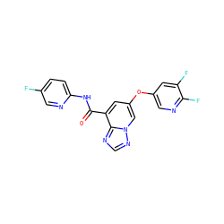 O=C(Nc1ccc(F)cn1)c1cc(Oc2cnc(F)c(F)c2)cn2ncnc12 ZINC001772614325