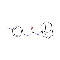 O=C(Nc1ccc(I)cc1)NC12CC3CC(CC(C3)C1)C2 ZINC000070135107