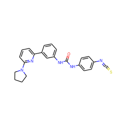O=C(Nc1ccc(N=C=S)cc1)Nc1cccc(-c2cccc(N3CCCC3)n2)c1 ZINC000653695837