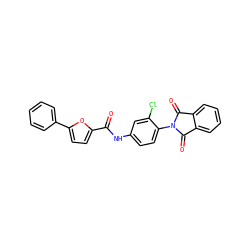 O=C(Nc1ccc(N2C(=O)c3ccccc3C2=O)c(Cl)c1)c1ccc(-c2ccccc2)o1 ZINC000473155278