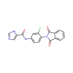 O=C(Nc1ccc(N2C(=O)c3ccccc3C2=O)c(Cl)c1)c1cnc[nH]1 ZINC000473160553