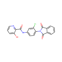 O=C(Nc1ccc(N2C(=O)c3ccccc3C2=O)c(Cl)c1)c1ncccc1O ZINC000653852790