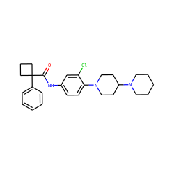 O=C(Nc1ccc(N2CCC(N3CCCCC3)CC2)c(Cl)c1)C1(c2ccccc2)CCC1 ZINC000064559561