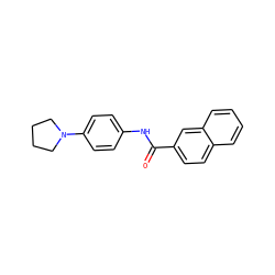 O=C(Nc1ccc(N2CCCC2)cc1)c1ccc2ccccc2c1 ZINC000000859305