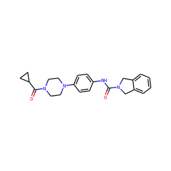 O=C(Nc1ccc(N2CCN(C(=O)C3CC3)CC2)cc1)N1Cc2ccccc2C1 ZINC000167964994