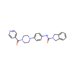 O=C(Nc1ccc(N2CCN(C(=O)c3ccncc3)CC2)cc1)N1Cc2ccccc2C1 ZINC000166636223