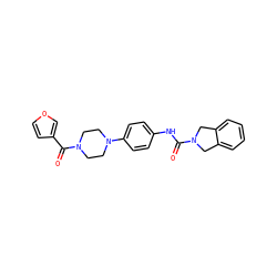O=C(Nc1ccc(N2CCN(C(=O)c3ccoc3)CC2)cc1)N1Cc2ccccc2C1 ZINC000166427044