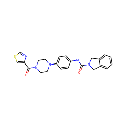 O=C(Nc1ccc(N2CCN(C(=O)c3cscn3)CC2)cc1)N1Cc2ccccc2C1 ZINC000167799498
