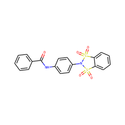 O=C(Nc1ccc(N2S(=O)(=O)c3ccccc3S2(=O)=O)cc1)c1ccccc1 ZINC000073165483