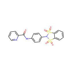 O=C(Nc1ccc(N2S(=O)(=O)c3ccccc3S2(=O)=O)cc1)c1ccccn1 ZINC000073196891