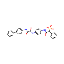 O=C(Nc1ccc(NC(=O)[C@@H](c2ccccc2)S(=O)(=O)O)cc1)C(=O)Nc1ccc(-c2ccccc2)cc1 ZINC000473090055