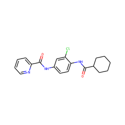 O=C(Nc1ccc(NC(=O)C2CCCCC2)c(Cl)c1)c1ccccn1 ZINC000066078590